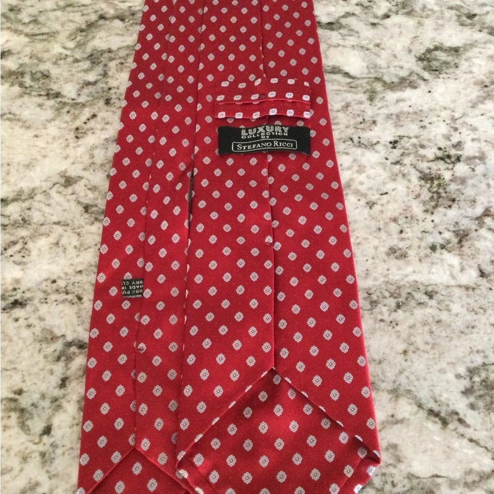 Stafford Red Polka Dot Silk Tie